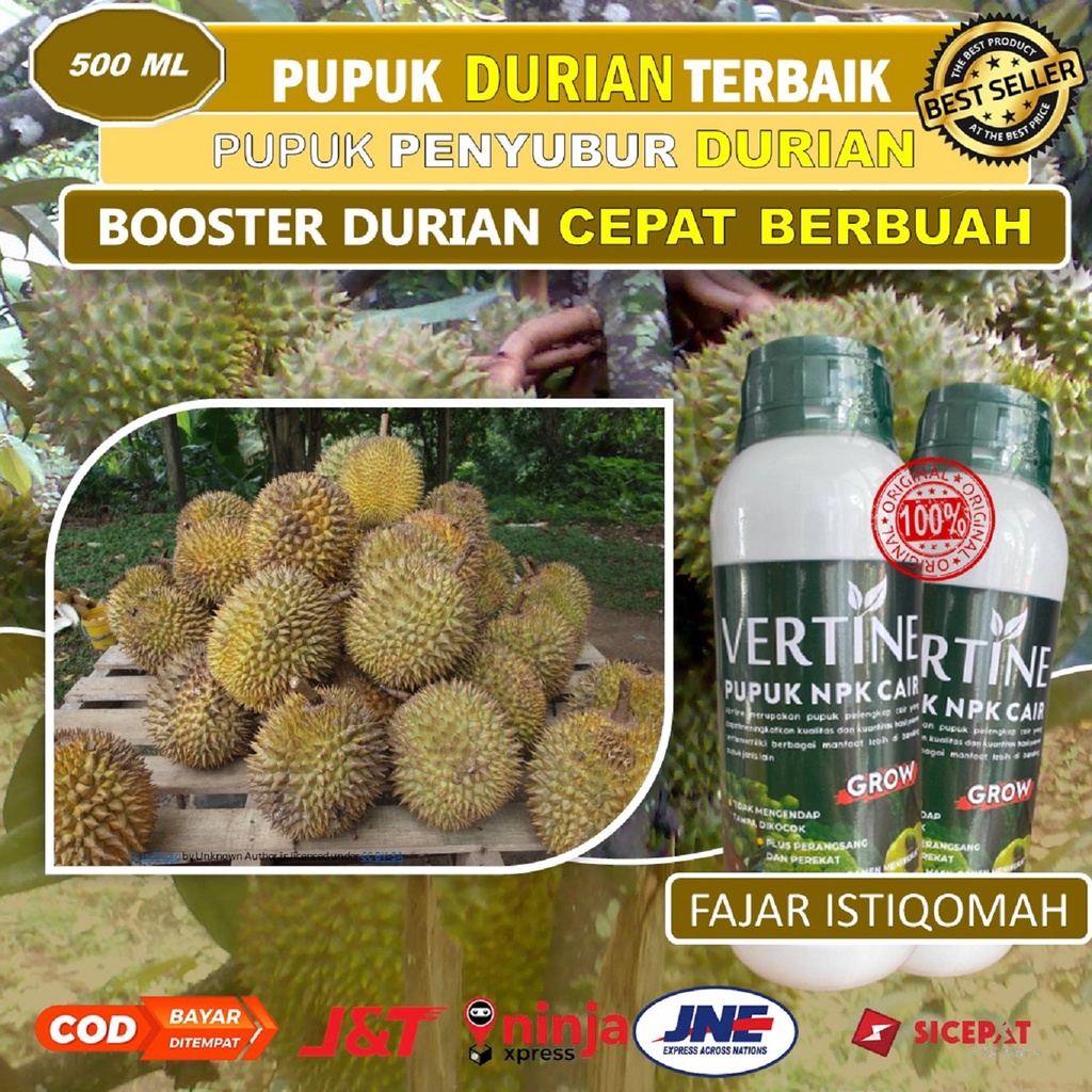 VERTINE GROW PUPUK NPK CAIR 500 ML - pupuk penyubur buah dan daun, pupuk booster durian, pupuk peleb
