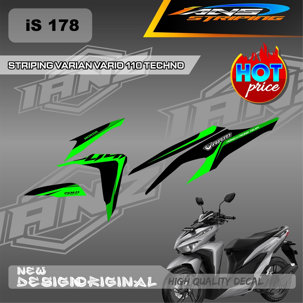 DECAL STRIPING LIST VARIO TECHNO 110 OLD / HONDA VARIO TECHNO 110 MENGGUNKAN BAHAN BERKUALITAS /  TIDAK MUDAH PUDAR / DECAL KERETA VARIO TECHNO  IS178