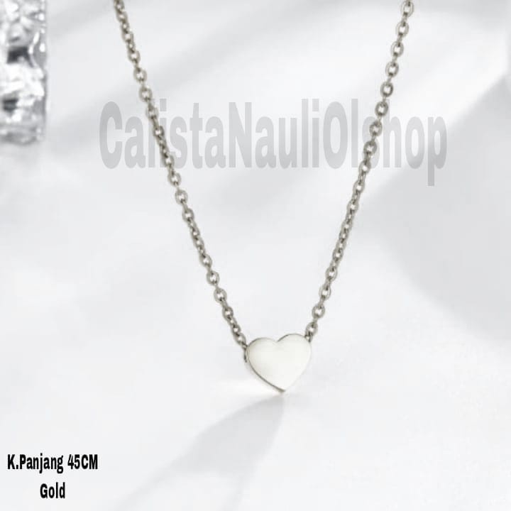 Kalung Titanium Love Padat Simple Korea Anti Karat Dan Anti Luntur
