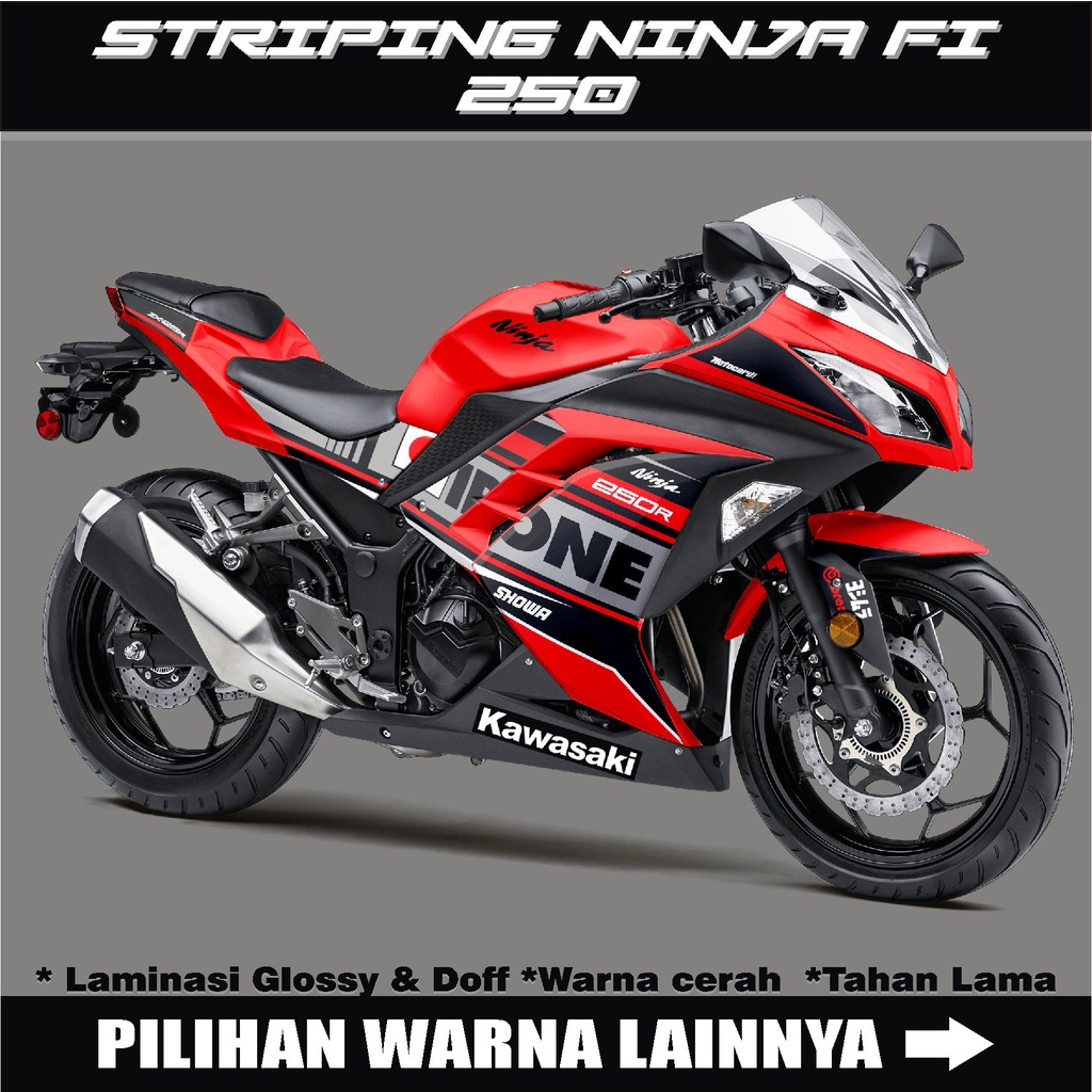 STRIPING NINJA 250 FI OLD / STIKER LIS BODY KAWASAKI NINJA 250 FI OLD / STOCK DECALS NINJA FI