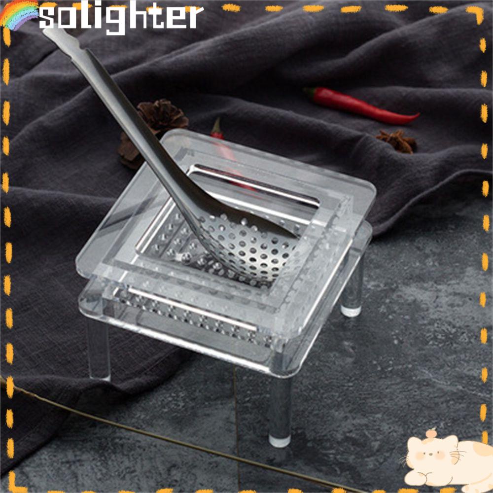 Solighter Caviar Spoon Acrylic Filter Spoon Colander Sendok Teh