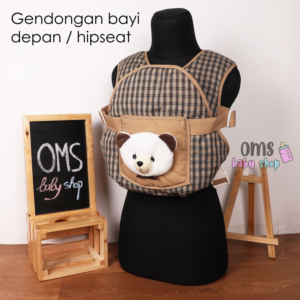 [FREE TAS PLASTIK] Gendongan Bayi Model Depan / Hipseat Hiasan Boneka / Baby Carrier