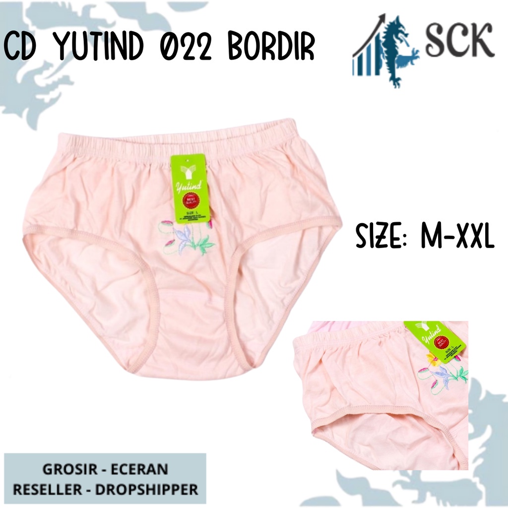 [ISI 3] CD Wanita YUTIND BORDIR Bunga Pinggang Karet / Pakaian Dalam Cewek - sckmenwear GROSIR