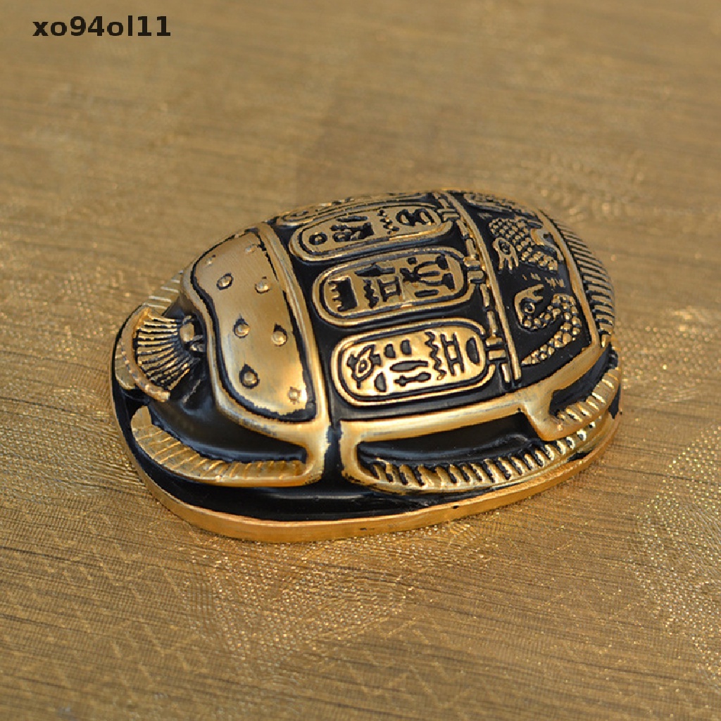 Patung Scarab Amulet Mesir Kuno XO Ornamen Unik Kumbang Scarab Mini OL