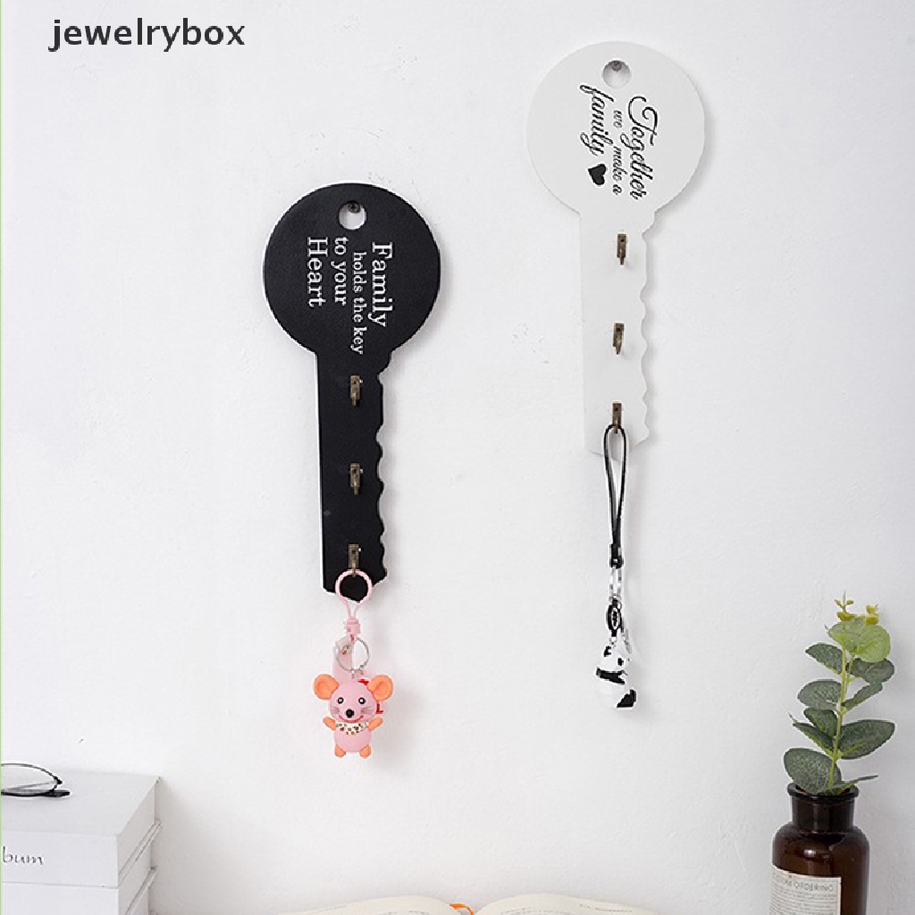 [jewelrybox] Retro Wood Key Holder Wall Key Shape Hook Rak Penyimpanan Gantungan Dekorasi Kamar Gantung Butik