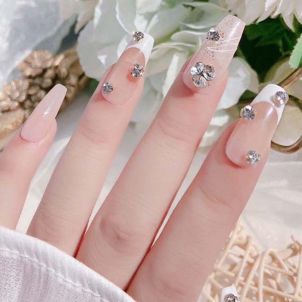 AUGUSTINA Agustina Kuku Rhinestones Pesona Kuku AB Warna Manikur Aksesoris Kuku Jepang Nail Art 3D Nail Art Drills