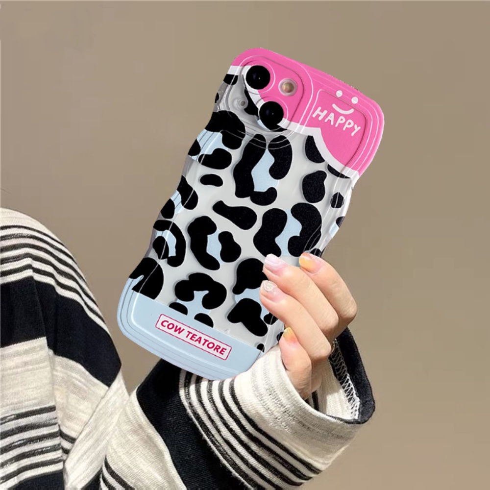 Redmi Note11 Pro Note11S 10C 10 10A 9C 9A 9T Note10 5G 10s Note9 Note8 Poco M5S X3 NFC M3 Redmi A1 Patch Denim Keren Happy Leopard Print Wavy Edge Soft Couple Case RIXUAN