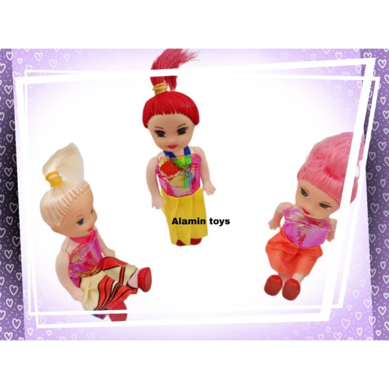 Mainan boneka berbie kecil anak berbie isi 3pcs