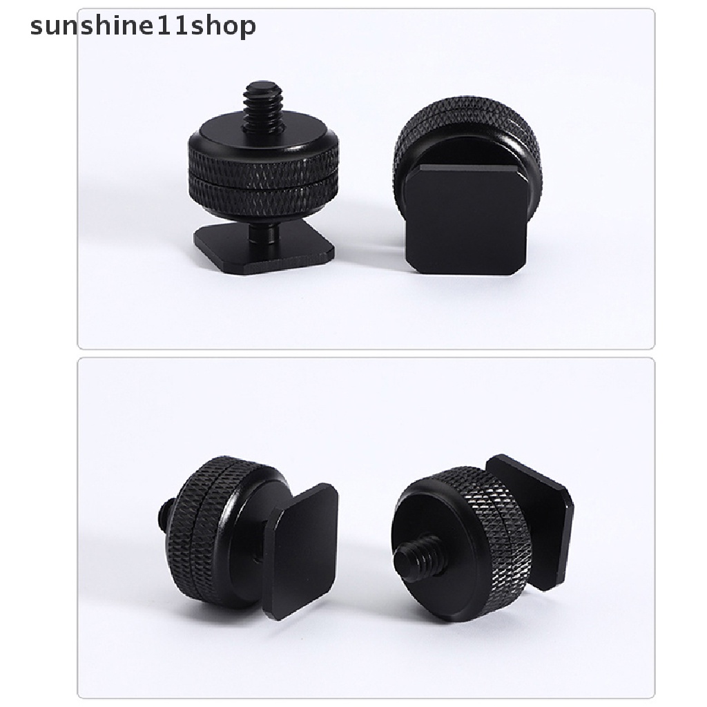 Sho Profesional1Per4 &quot;3Per8&quot; Dual Nuts Tripod Mount Sekrup Hitam Ke Flash Hot Shoe Adapter Stand Untuk Kamera Studio Aksesori N