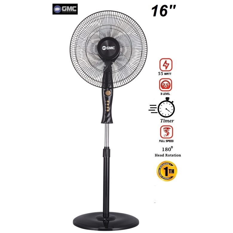 Kipas Angin Berdiri GMC 325 Stand Fan 16 Inch 5 Baling-Baling Bergaransi Resmi