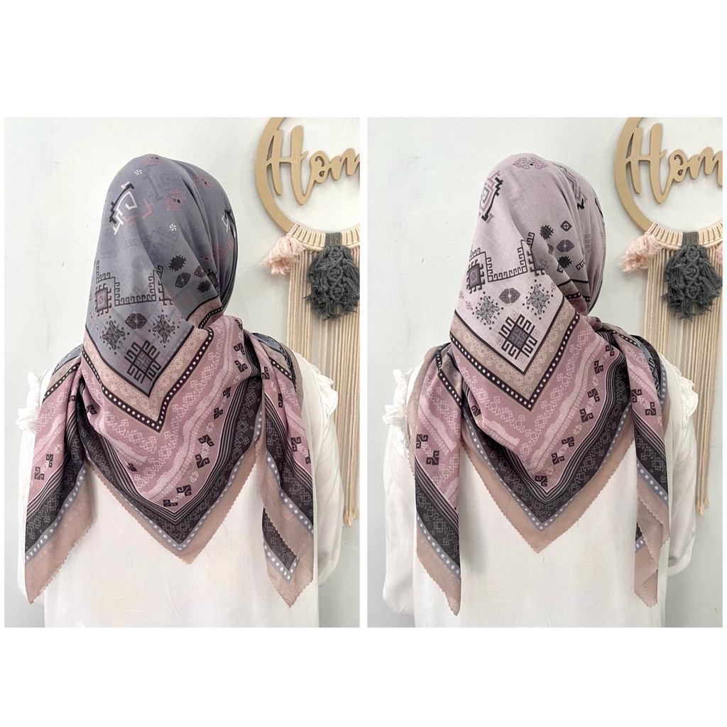 Hijab Segi Empat Voal Laser Cut KG67621