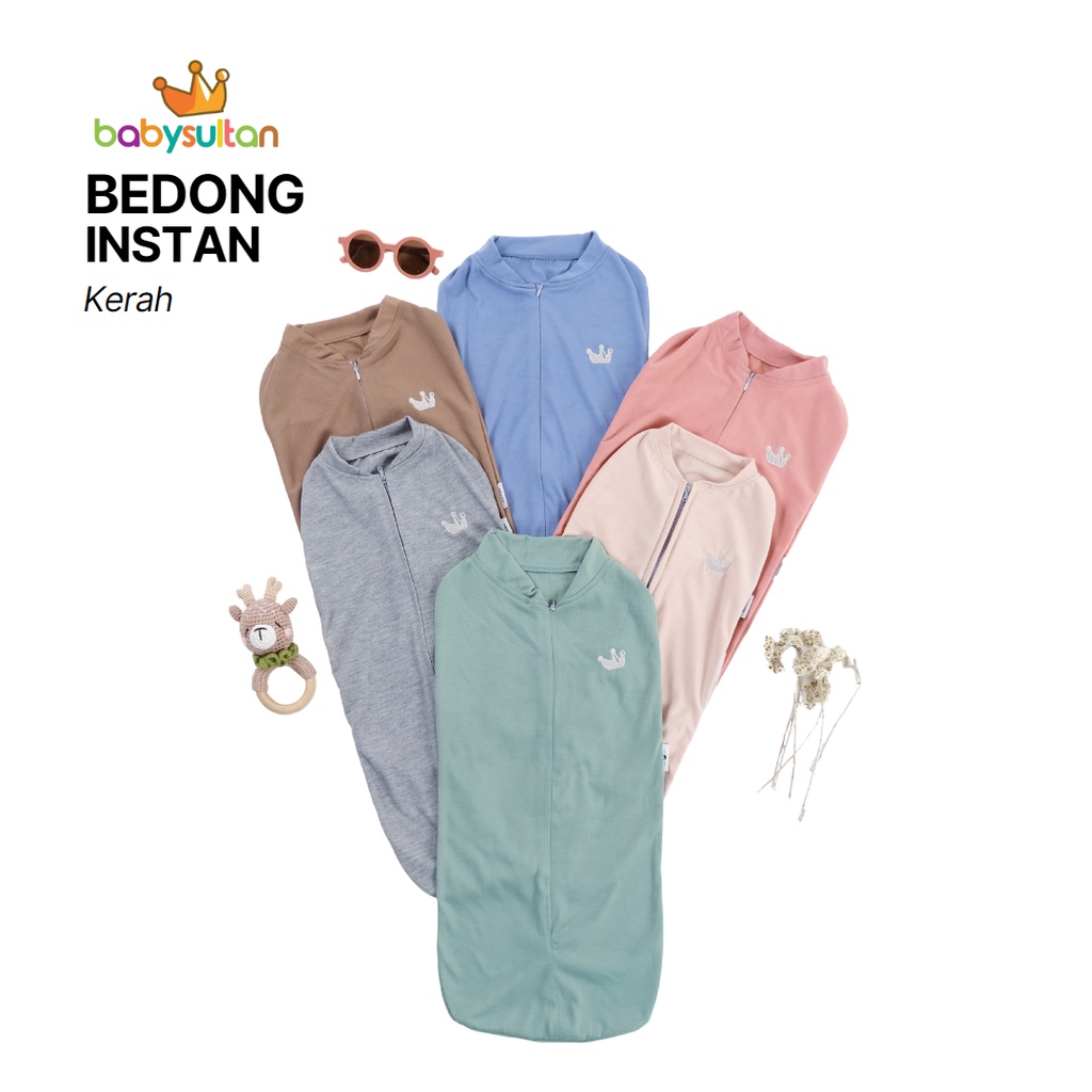 Bedong Bayi Instan Resleting Hoodie Topi dan Kerah babysultan