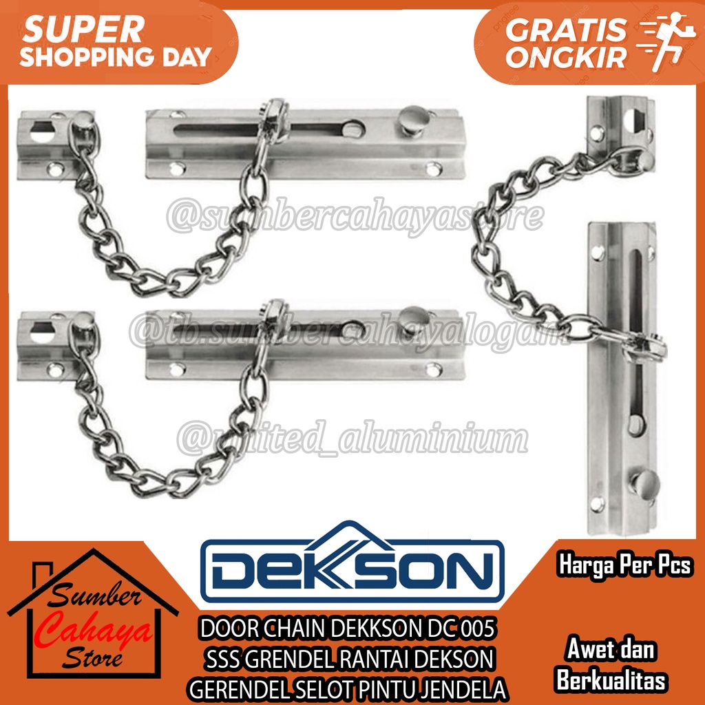 DEKKSON DC 005  SSS GRENDEL DOOR CHAIN RANTAI DEKSON GERENDEL SLOT SELOT RANTE PINTU JENDELA GUDANG 