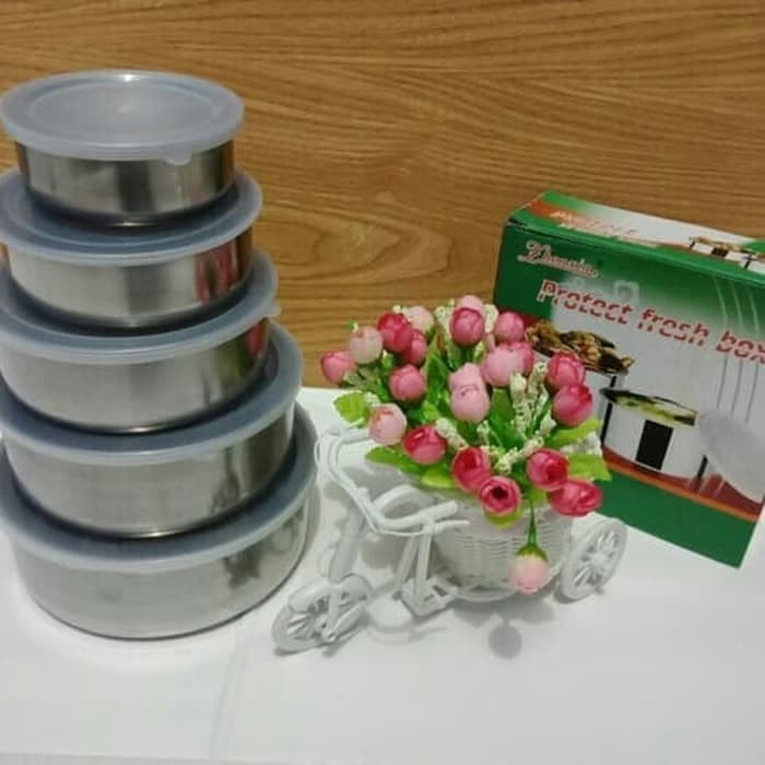 COD - SM88 -  Kotak Makan Rantang susun Makan 5 stainless steel / Protect Fresh Box we