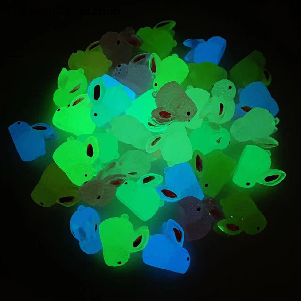 [HeavenDenotation] 5 Pcs Noctilucent Rabbit Botol Es Dekorasi Kreatif Figure Ornamen Miniatur Kerajinan DIY Aksesoris HDV