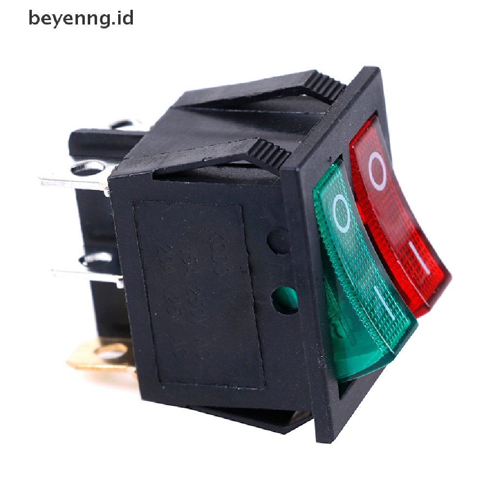 Beyen 6pin on/off Saklar double spst rocker boat 250V/15A 125V/20A Lampu Merah Hijau ID