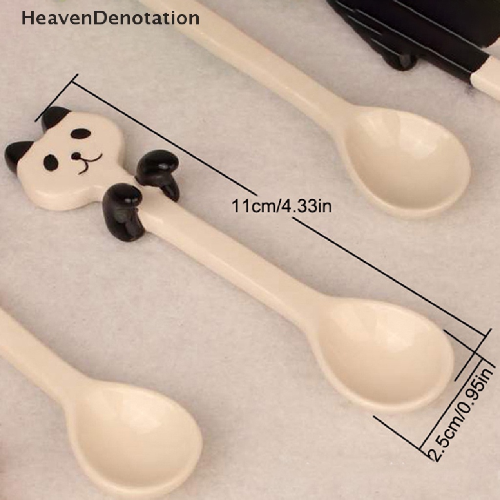 [HeavenDenotation] Alat Dapur Hadiah Novelty Keramik Kartun Kucing Lucu Hewan Sendok Dessert Spoon HDV