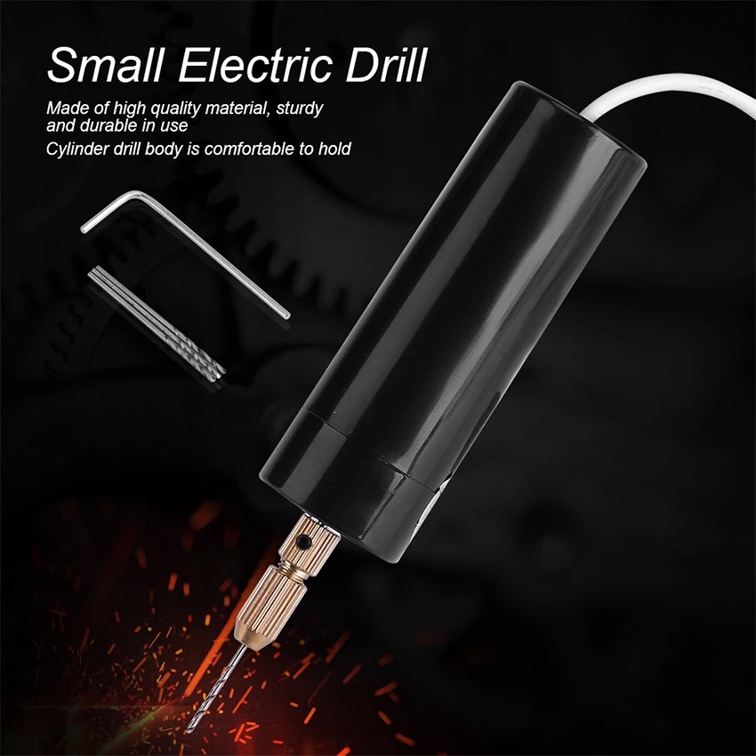 Micro mesin bor mini listrik USB  DC 5V electric drill dengan 3 PCS Bits