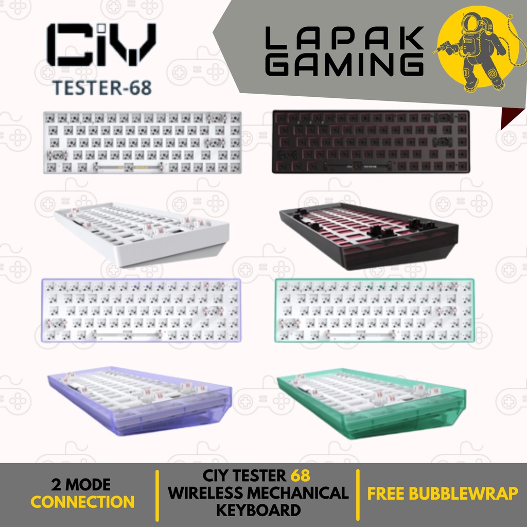 CIY TESTER 68 / Tester68 / Tester-68 Wireless Mechanical Keyboard Barebone kit ( BT 5.0 &amp; 2.4Ghz )