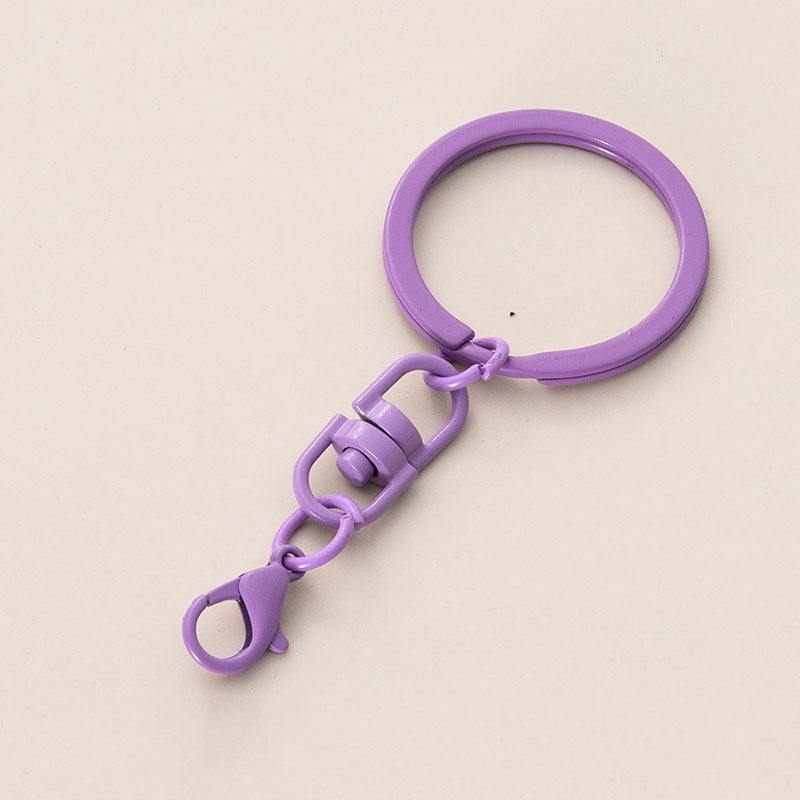 1pcs Color Baking Paint Candy Color Key Ring Gantung 8kata Turn Lobster Ring Key Chain DIY Found Making Key Chain