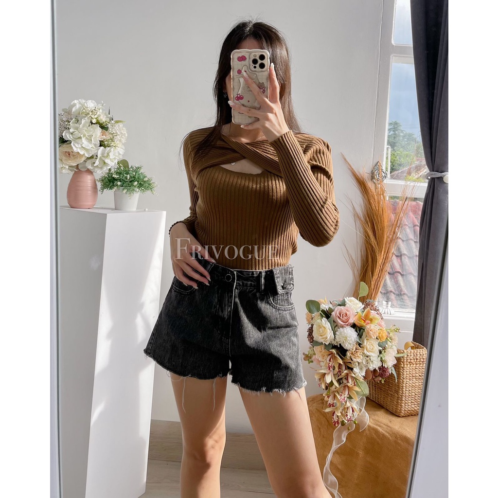 (IMPORT) Cross Knit Top