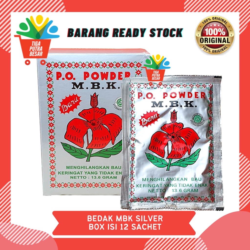 BEDAK MBK SILVER BOX ISI 12 SACHET / ANTI BAU BADAN DAN KERINGAT