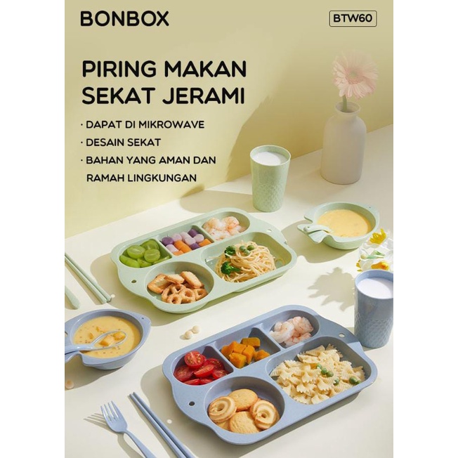 Piring Makan Set Anak 6 in 1 BPA Free BONBOX Children Tableware 6 in 1 Piring Makan Anak Baby BTW60