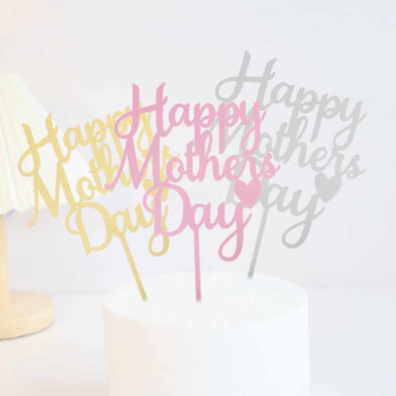 Happy Mother's Day Cake Topper/Cake Top Flag Akrilik Untuk Dekorasi Pesta Hajatan Ulang Tahun Ibu Ibu