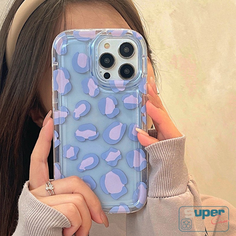 Casing Tpu Lembut Transparan Untuk Redmi 12C 10A 9 9A 10C A1 A2 10 9T 9C POCO F4 Redmi Note 10s 11 10 9 8 11s Ins Ungu Motif Leopard Pelindung Kamera Shockproof Airbag Cover