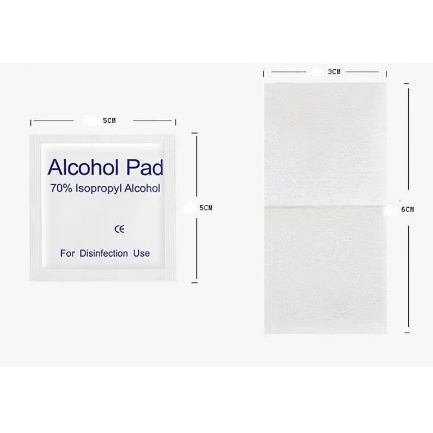 Alkohol Cotton pads Pembersih dan disinfectan 75% / alkohol kuku / alkohol pad / pembersih layar hp / 6x3cm