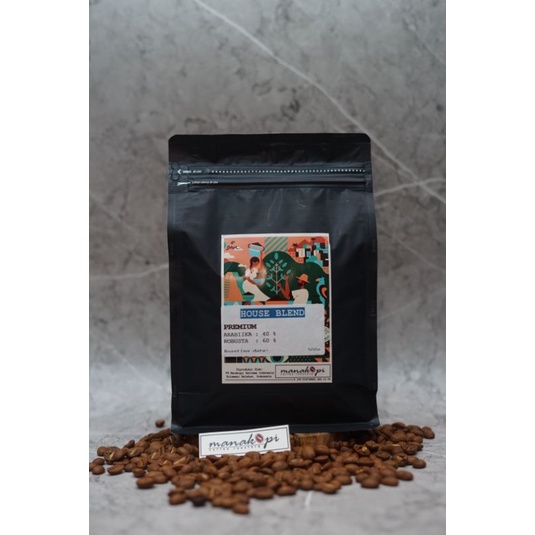 

KOPI HOUSE BlEND PREMIUM ARABIKA 40% : 60% ROBUSTA 1KG