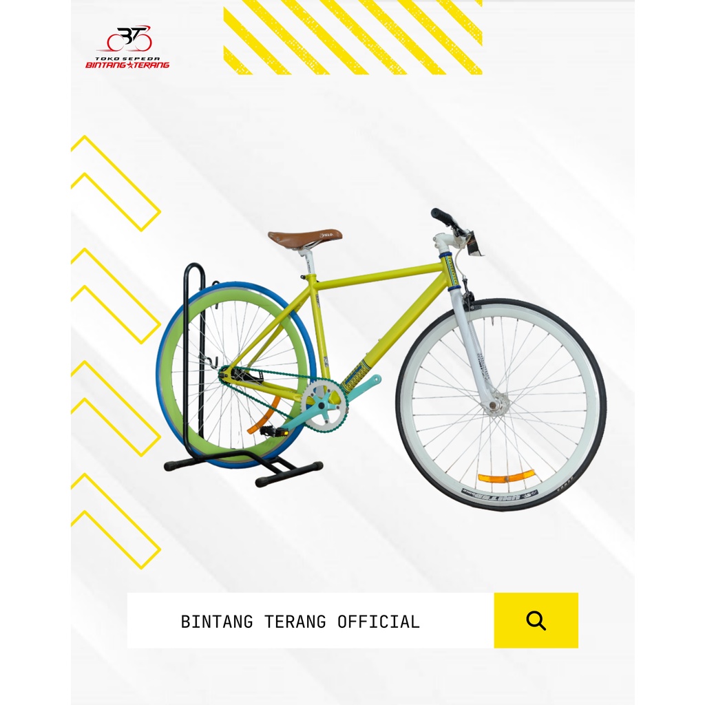 Sepeda FIxie United Soloist / Fixie C700 Frame Besi / Sepeda Fixie 700C Warna Lemon Collector Item
