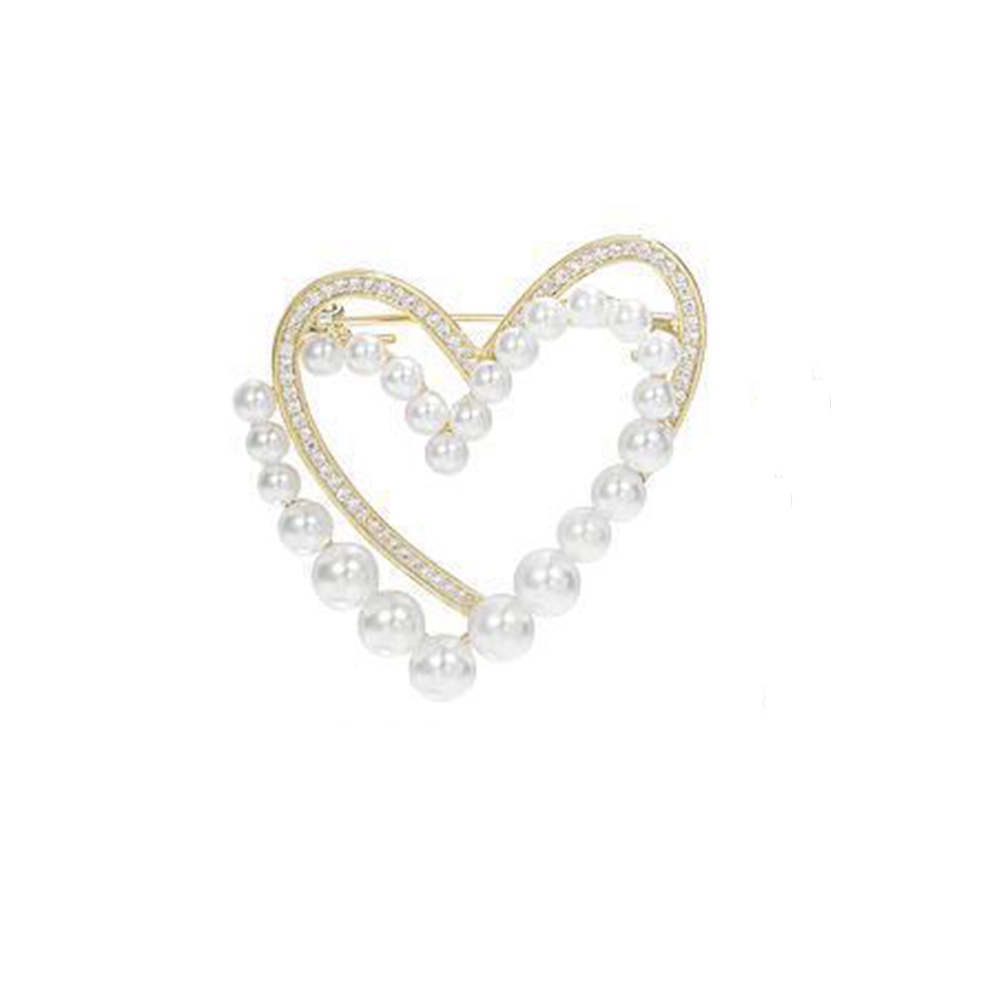 Heart Shape Brooch Artist Jewelry Anti Stray Light Christmas New Year Gift Anti-glare Suit Shirt Wedding Party Alloy Cuff Collar Needle