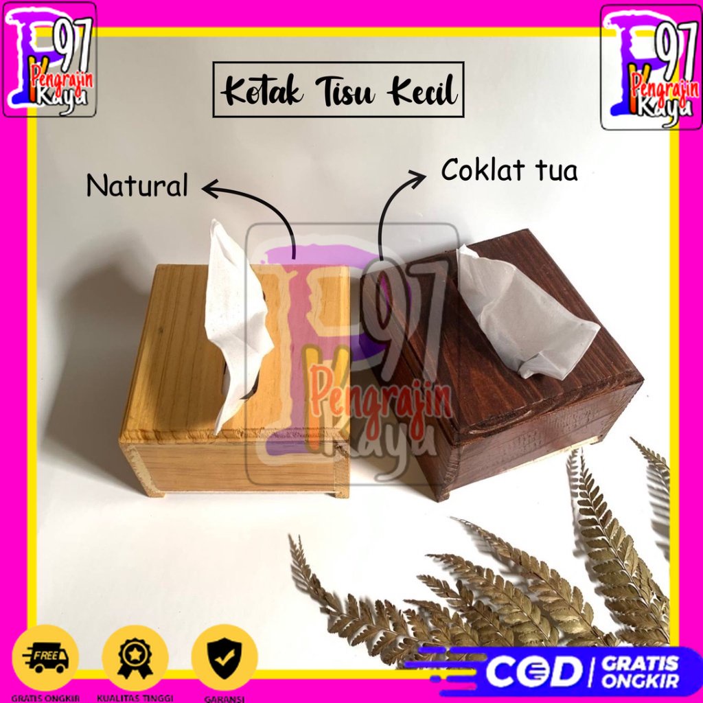KOTAK TISU SMALL/ TEMPAT TISU KAYU KECIL / BOX TISSUE / KOTAK TISU KAYU PINUS