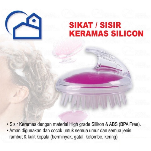 Sikat keramas silikon sisir silicon pijat kepala keramas anti kutu ketombe sikat silicon 20039