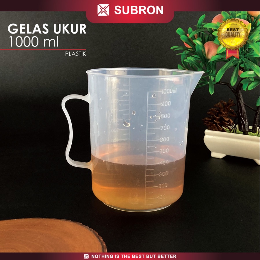 Gelas Ukur 1000 ml Plastik Garis Takar Ukur 1 Liter - SUBRON