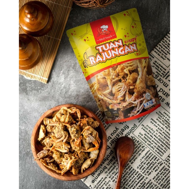 

Jajanan Cemilan Snack Viral Seafood Snack cemilan gurih pedas Baby Crab Crispy Kepiting Rajungan asli 100%