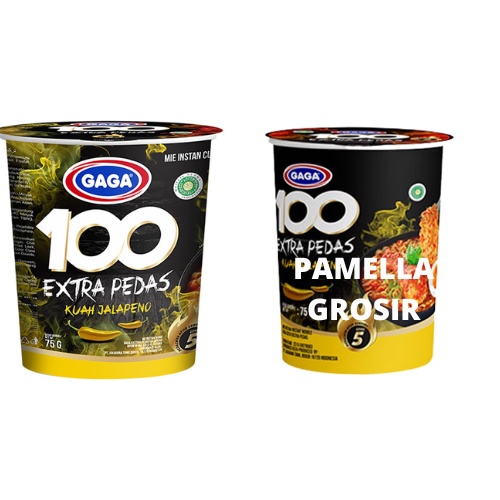

MIE GAGA 100 CUP EXTRA PEDAS KUAH JALAPENO SNACK makanan ringan jajanan cemilan camilan pedas asin gurih manis murah