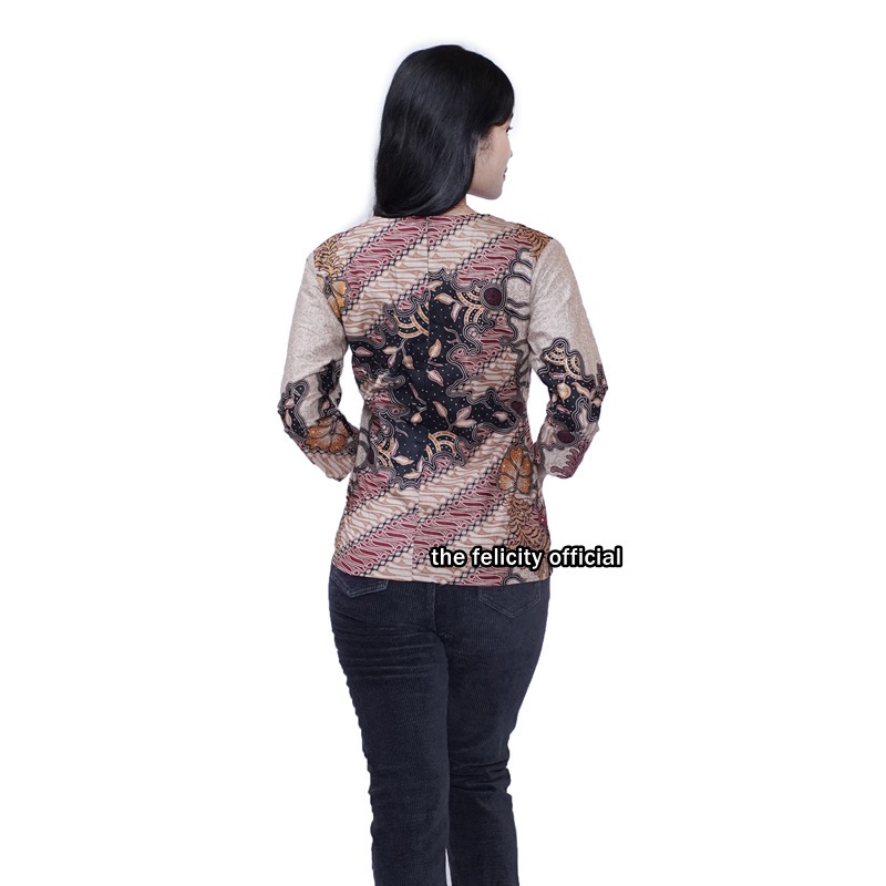 Batik Couple Wanita Pria Atasan Kemeja Atasan Blouse Batik Modern Motif akar