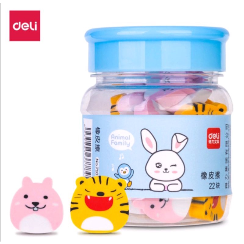 

DELI STIP ERASER ANIMAL 71055/PENGHAPUS HEWAN ISI 22 PCS
