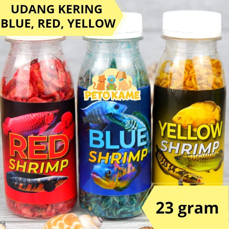 5.5 COD Ourfish Udang Kering Red Blue Yellow Shrimp 23 gram | Pakan Ikan Channa Maru Yellow YS Auranti Limbata Blue Pulchra Andrao