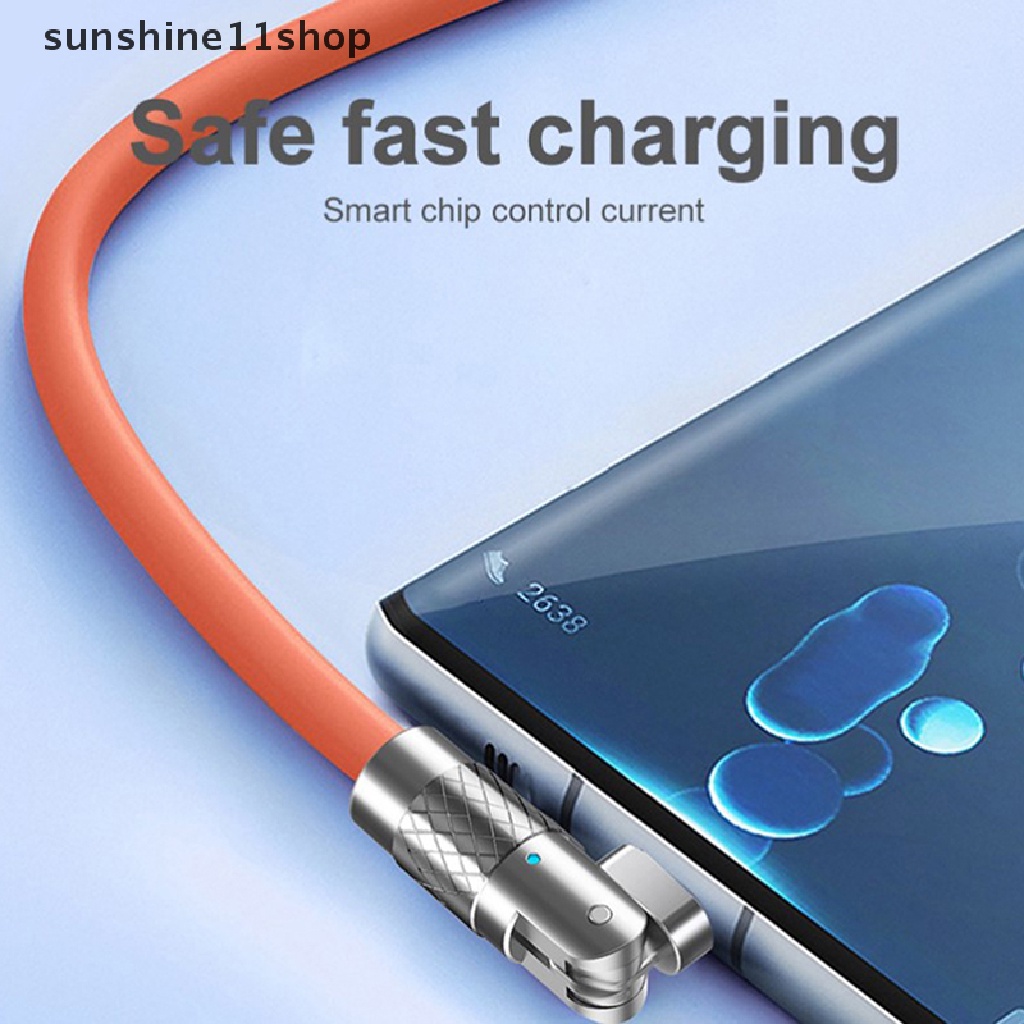 Sho 120W 6A Super Fast Charge Type-C Liquid Silicone Cable Quick Charge Kabel USB Untuk Xiaomi Huawei Samsung Pixel USB Bold Data Line N