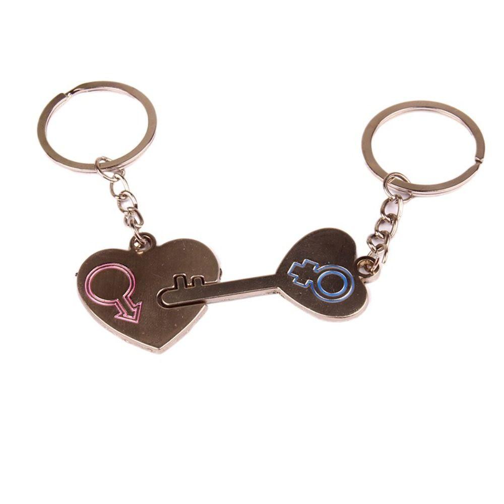 [Elegan] Gantungan Kunci Couple 1pasang Kualitas Tinggi Pecinta Perhiasan Souvenir Dekorasi Love Key Chain