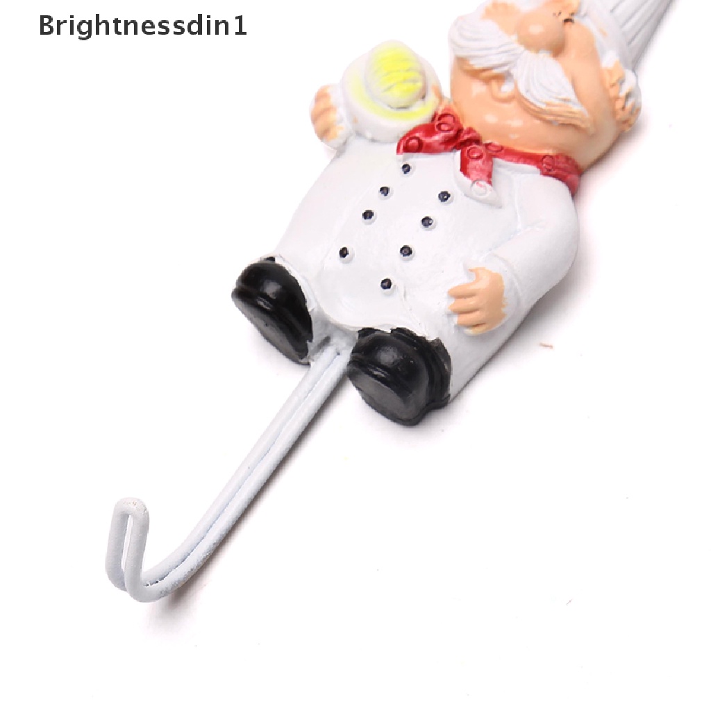 [Brightnessdin1] Kreatif Chef Kartun Rak Penyimpanan Kait Dinding Gantungan Kait Dapur Untuk Peralatan Butik