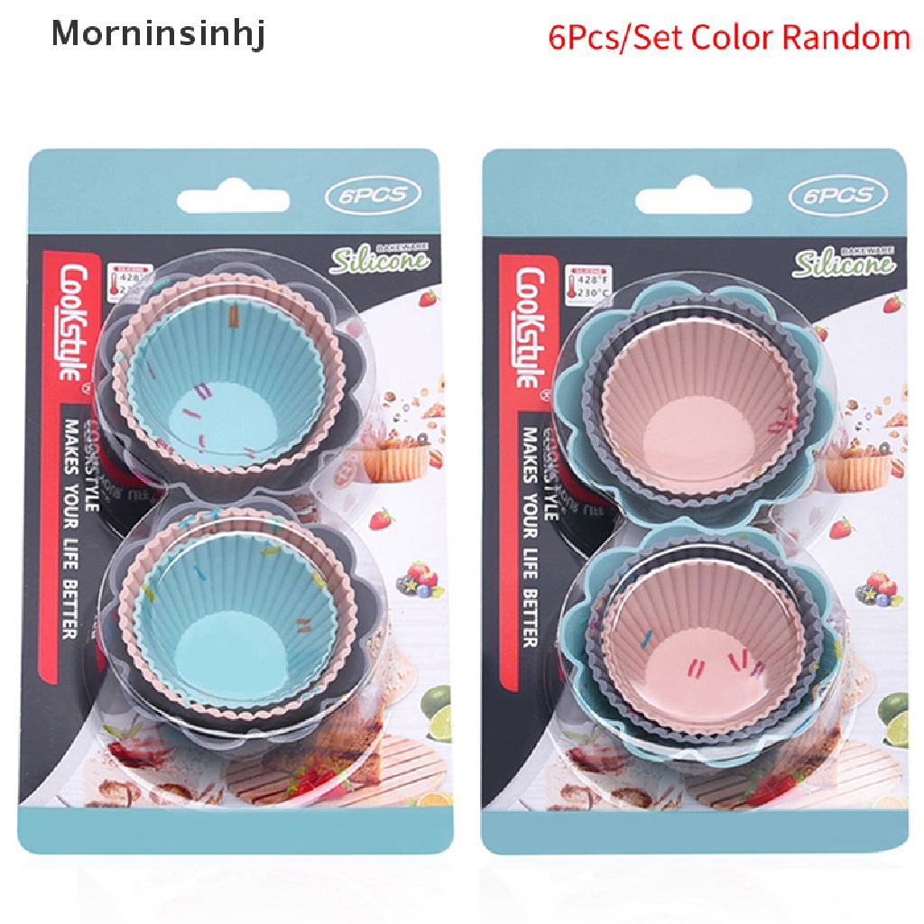 Mornin 6pcs Reusable Silicone Cupcake Mold Cetakan Kue Muffin Kue Baking DIY Dessert Tools id