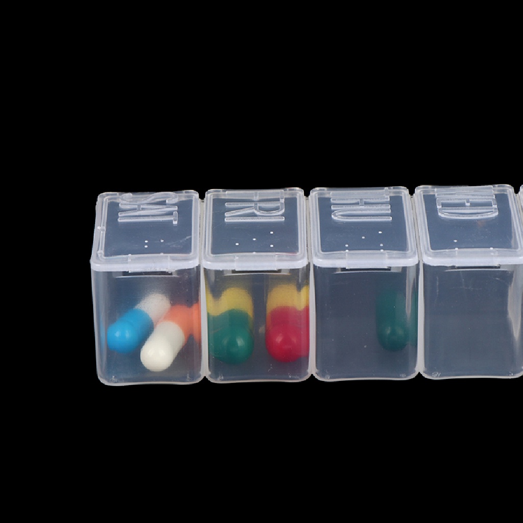 Mornin 7hari Braille lettering Pill Case Storage Dispenser Penyimpanan Obat Splitters id