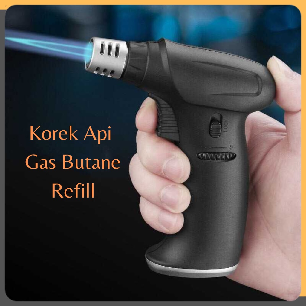 Korek Api Gas Butane Refill Flame Gun Torch Jet Windproof