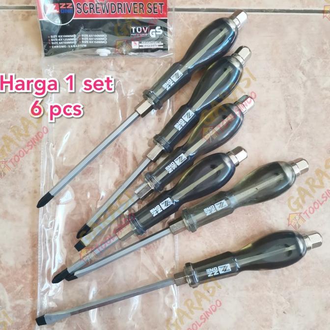 obeng ketok set 6 pcs obeng pukul obeng getok obeng plus minus kembang