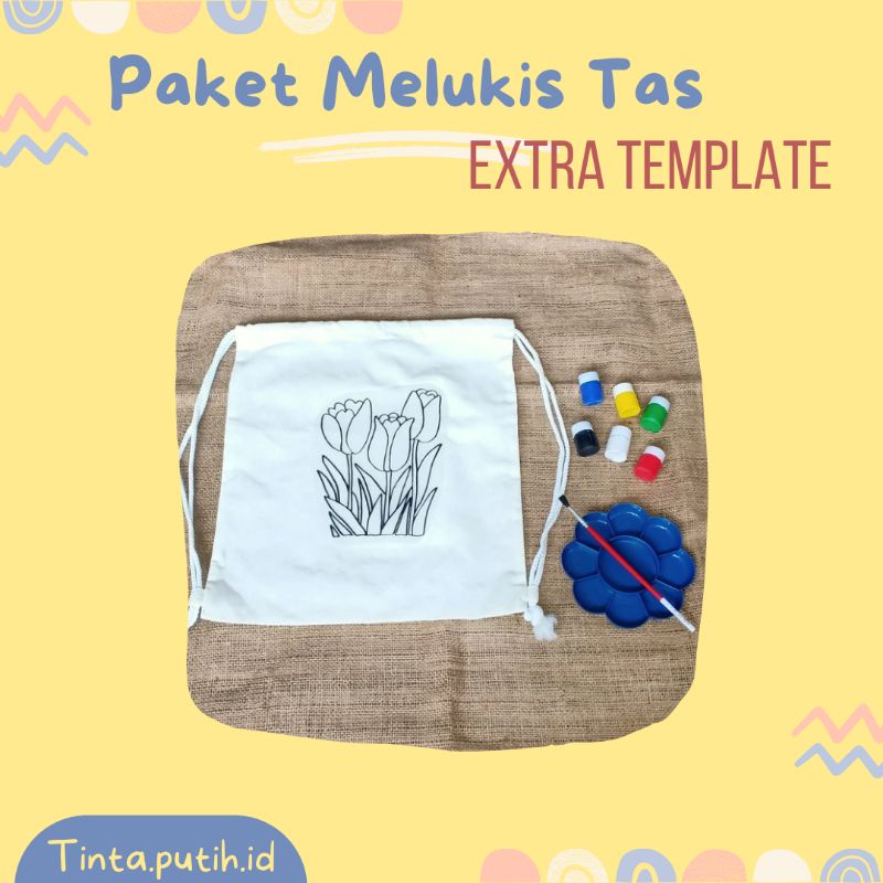 Drawstring Bag Painting / Melukis Tas Ransel / Painting Kit String Bag