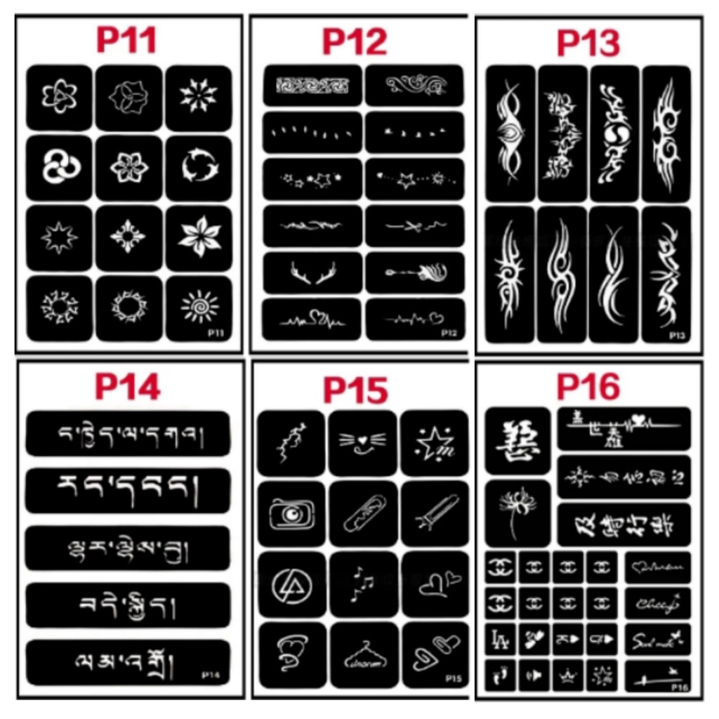 HM-Pola Tato Temporer Tato Semi Permanen Seri P